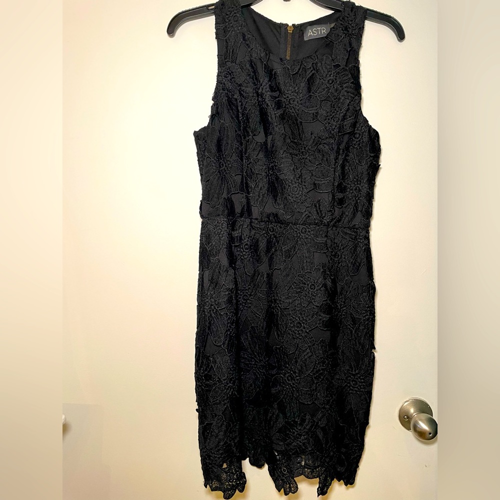 Black dress with flower texture